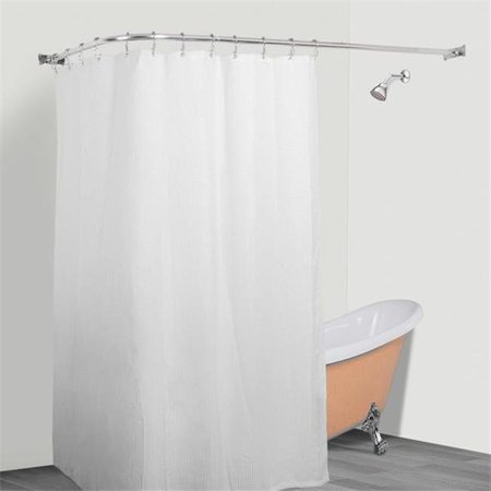 UTOPIA ALLEY Utopia Alley Rustproof L-Shaped Corner Shower Curtain Rod  Chrome LR1SS